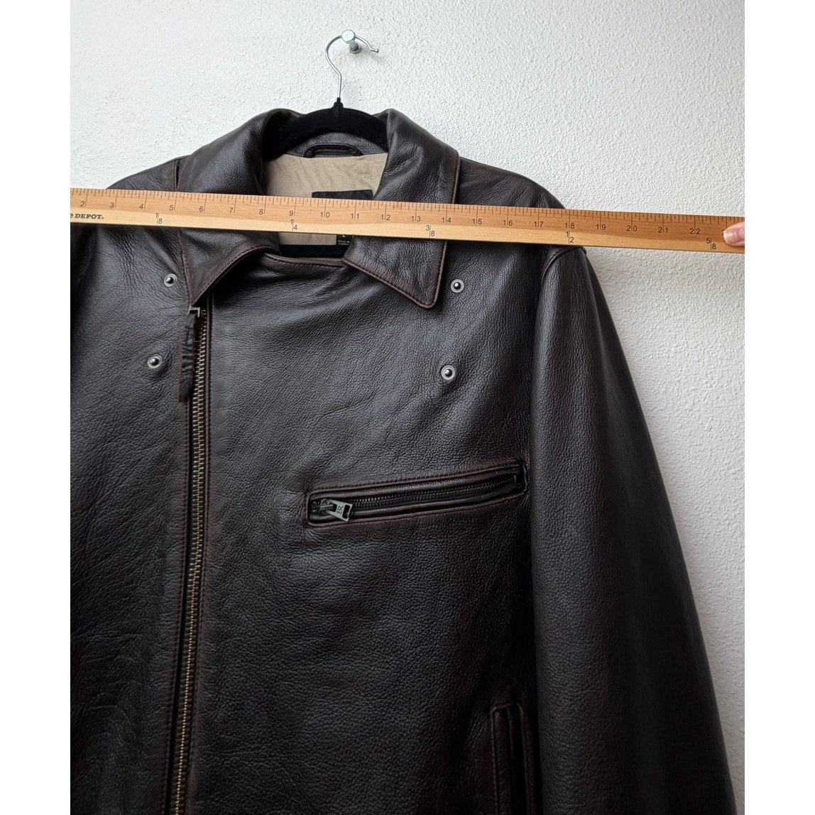 NWT Banana Republic Espresso Leather Moto Jacket Men L