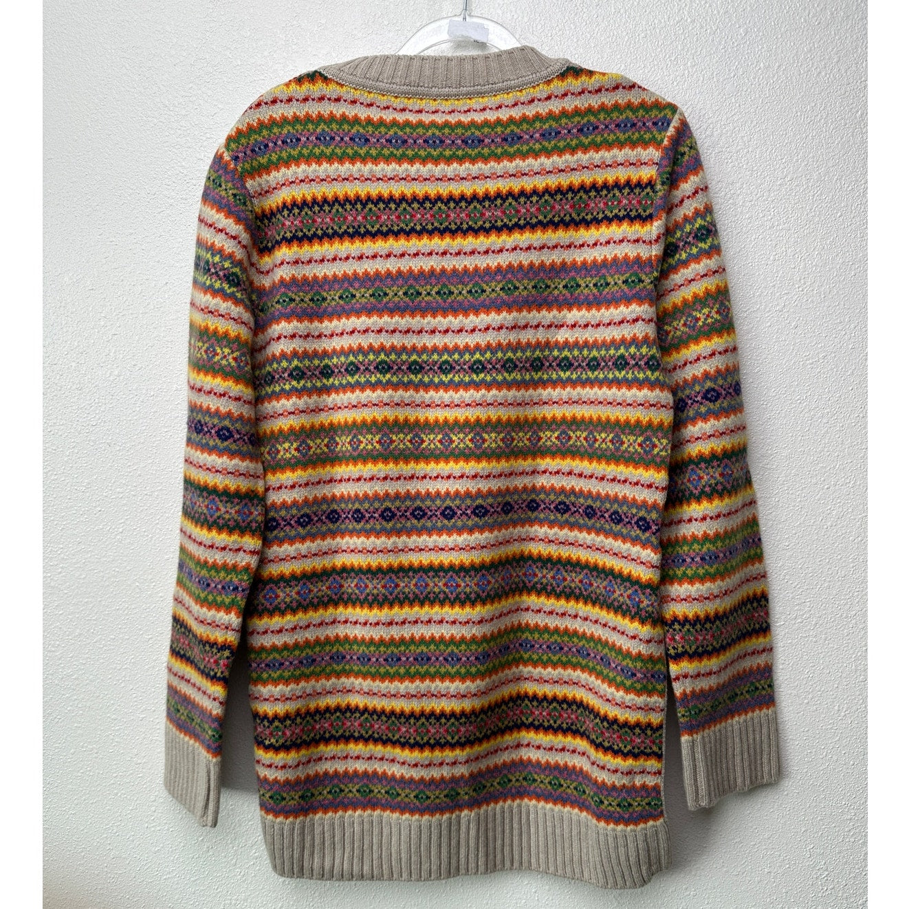 Stella McCartney Multicolor Zigzag Wool Women’s US 10 (EU 44) High Low Sweater