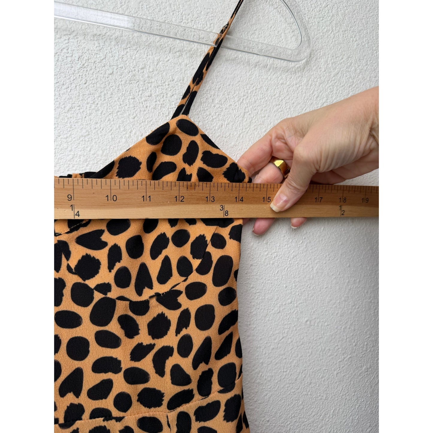 Blue Life Cheetah Print Mini Dress XS Tan Black Front Slit Revolve