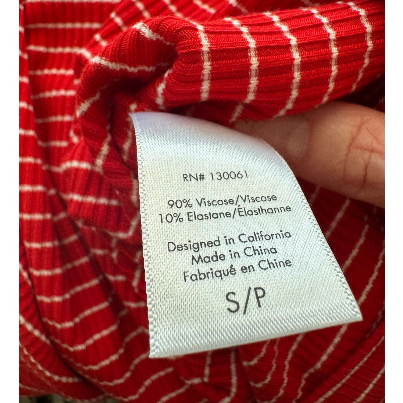 L Space Halter Mini Dress Red White Striped Ribbed Bodycon S