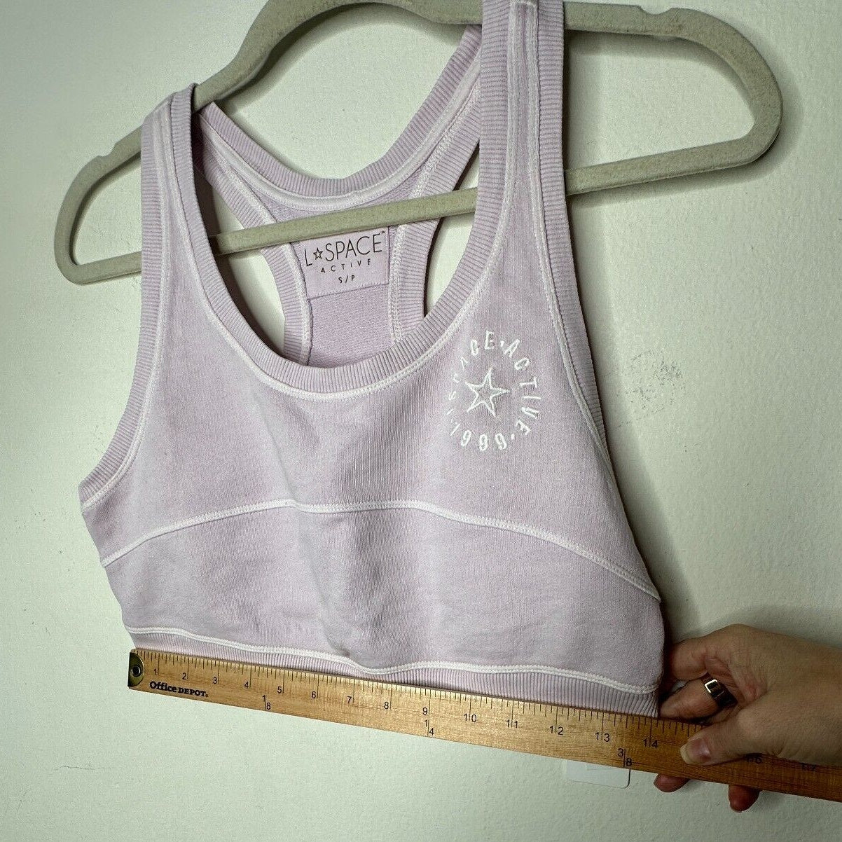 NWT L*Space Out Of Bounds Peony Lilac Crop Scoop Neck Racerback Sports Bra S