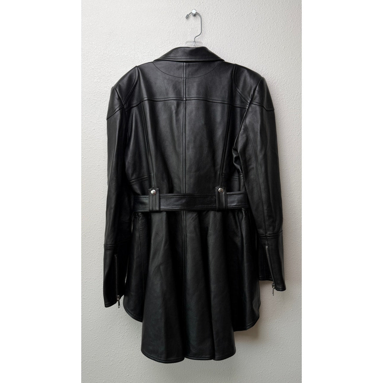 Alexander McQueen Black Peplum Moto Jacket Women's IT 50