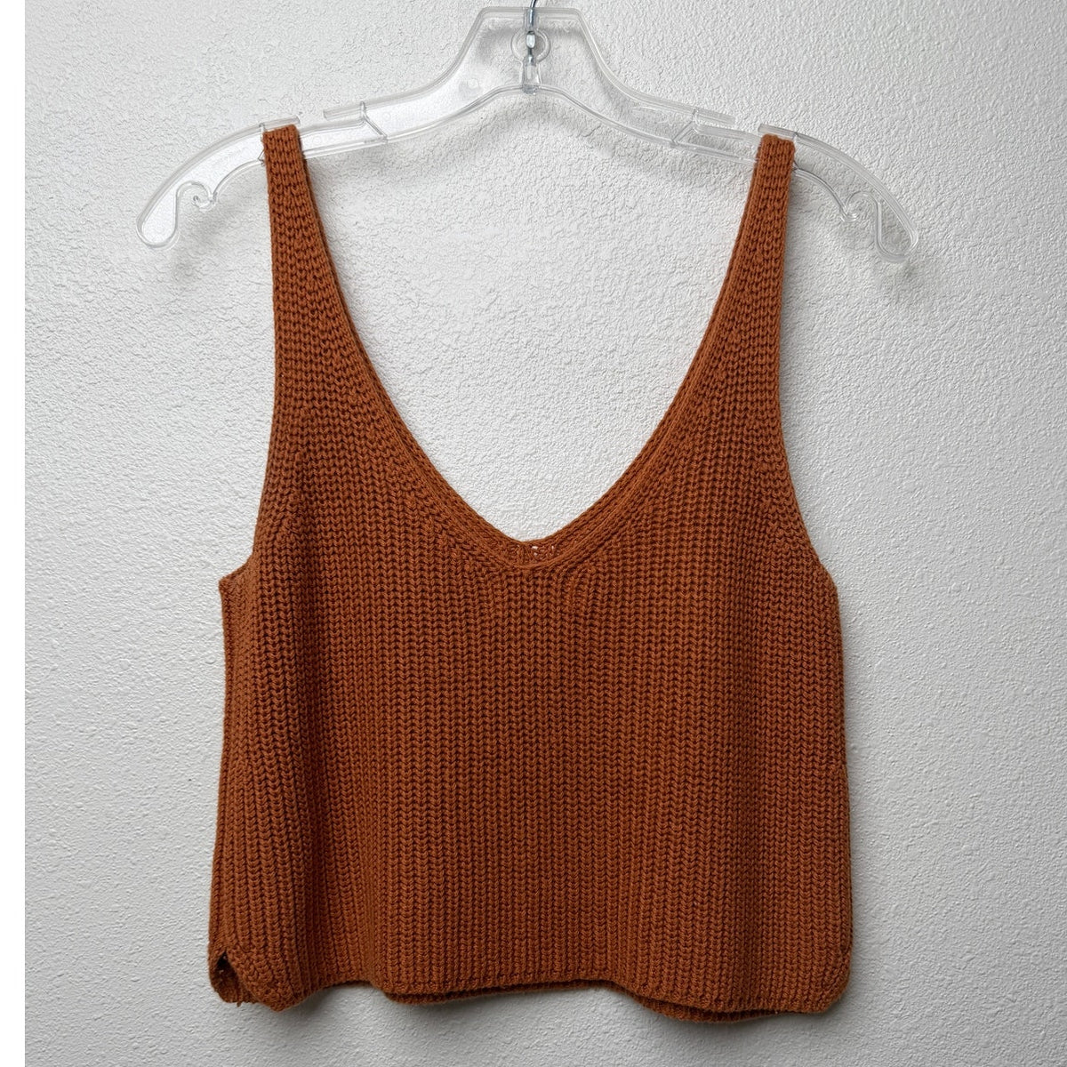 Intermix Rust Orange Ribbed Knit Tank Women S