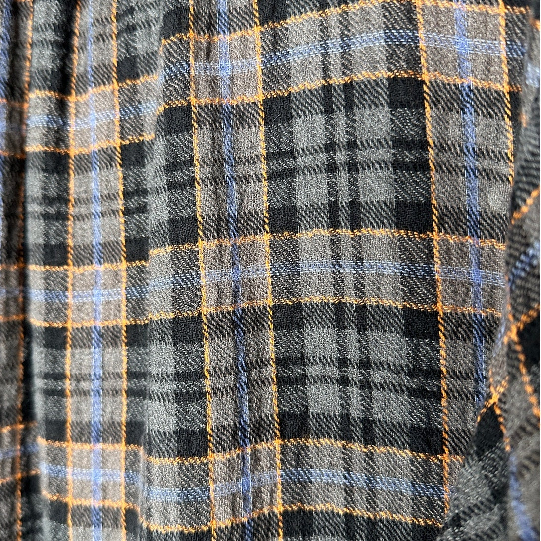 Free People Northern Bound Oversized Plaid Half Button Long Sleeve Shirt XS