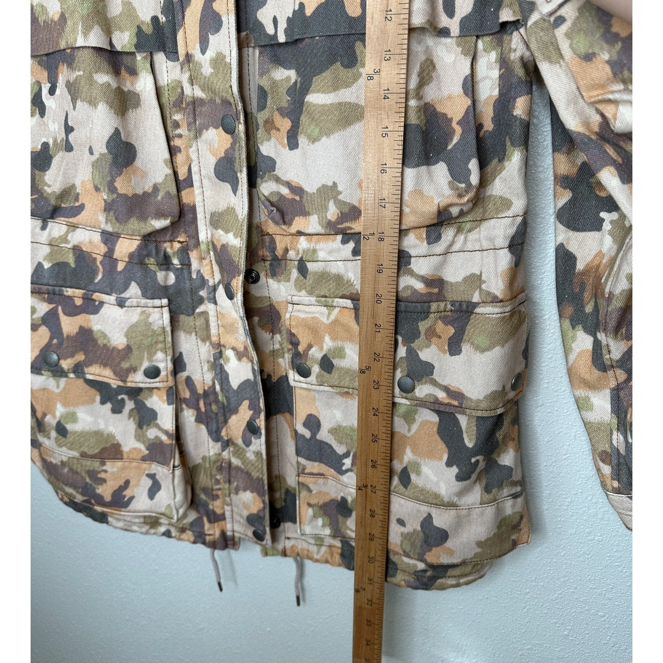 NWT Isabel Marant Peach Pink Gray Elize Camel Camo Field Jacket 38