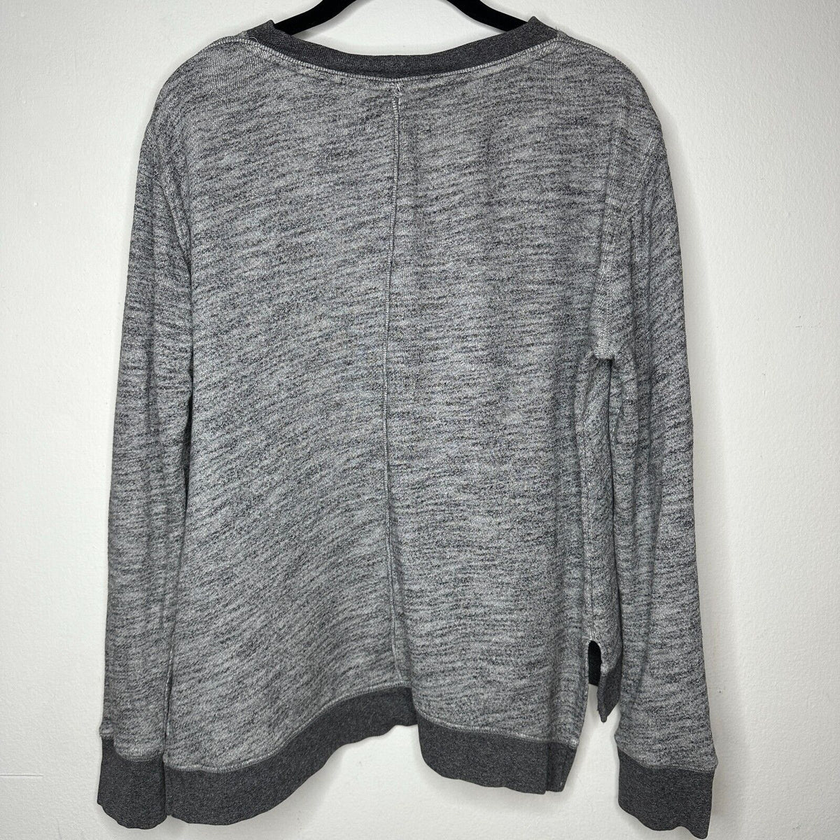 Rag & Bone Heather Gray Georgia Boxy Jumper Sweatshirt Dark Gray Trim S