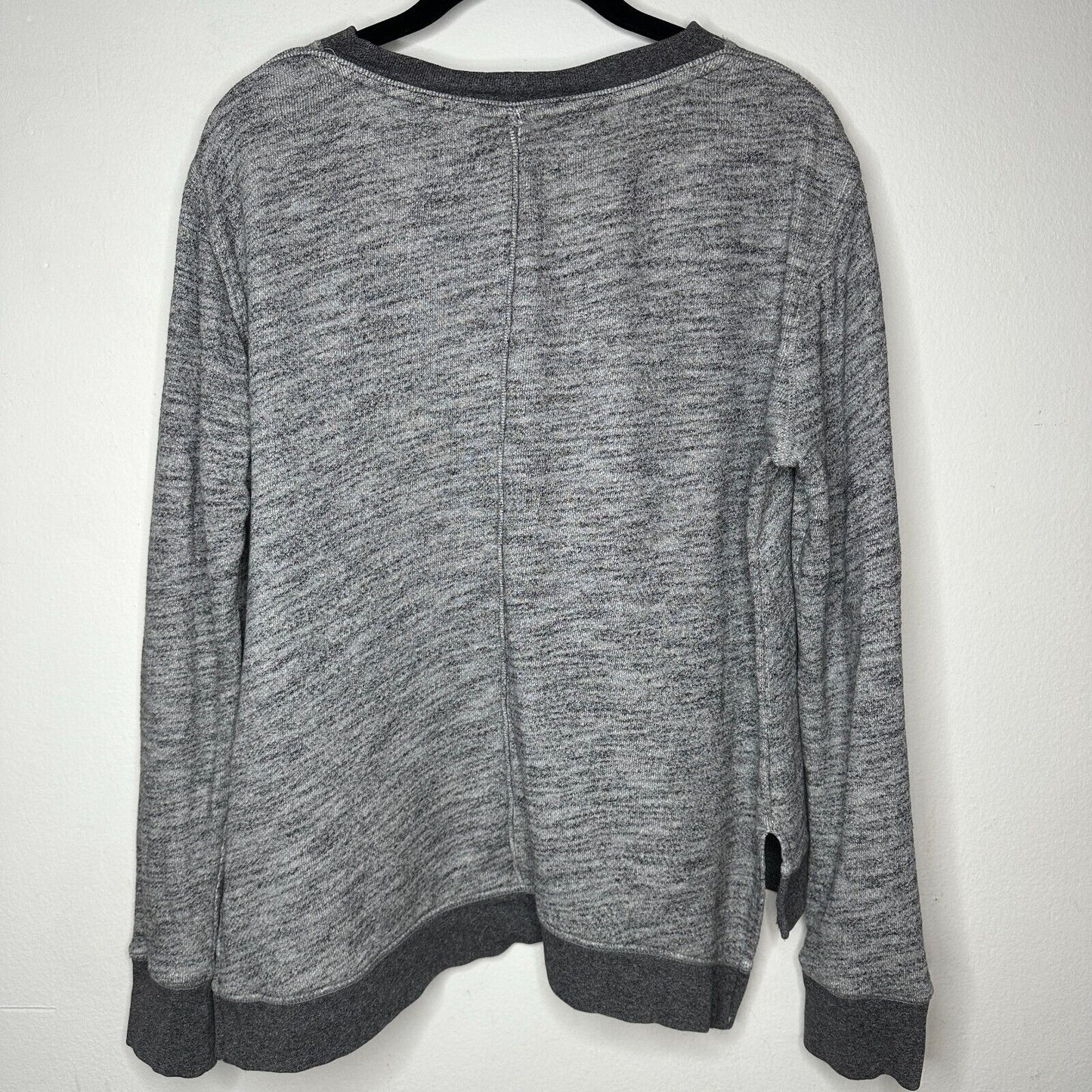 Rag & Bone Heather Gray Georgia Boxy Jumper Sweatshirt Dark Gray Trim S