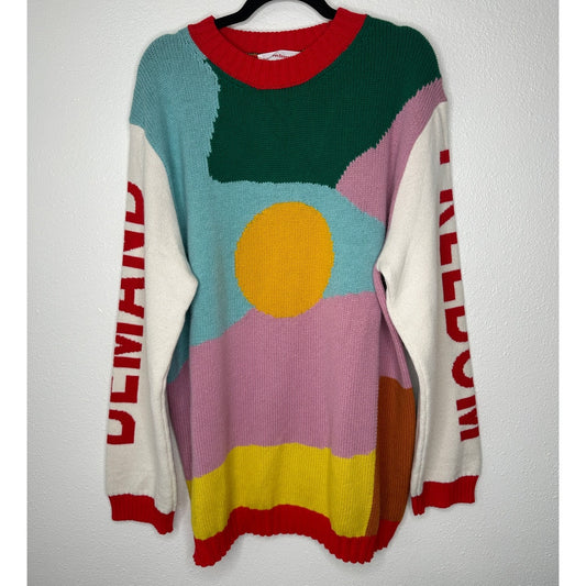 Walter Van Beirendonck Demand Freedom 100% Super Fine Wool Sweater L