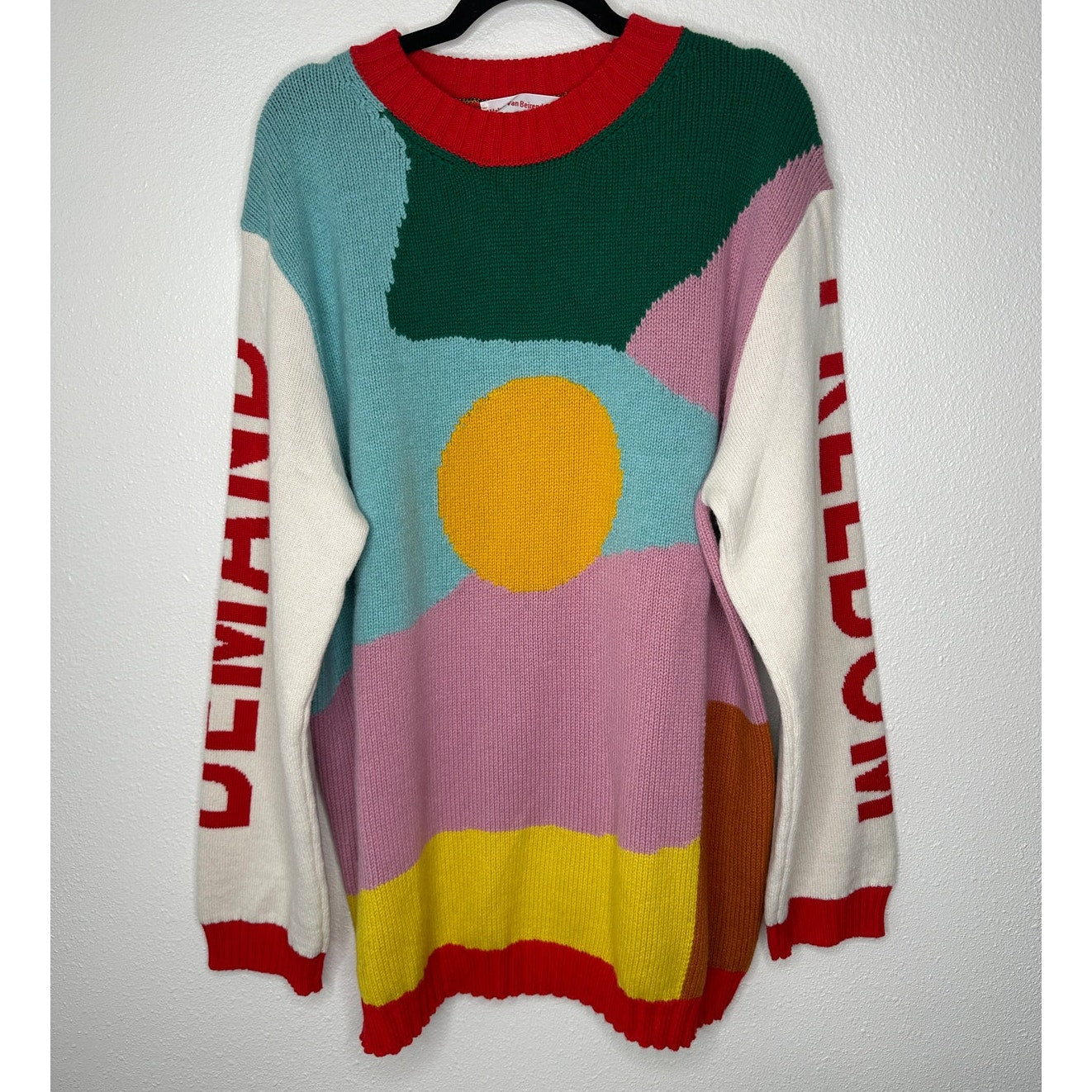 Walter Van Beirendonck Demand Freedom 100% Super Fine Wool Sweater L