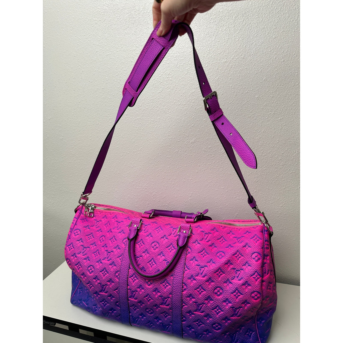 NWOT Keepall Bandouliere 50 Taurillon Illusion Virgil Abloh
