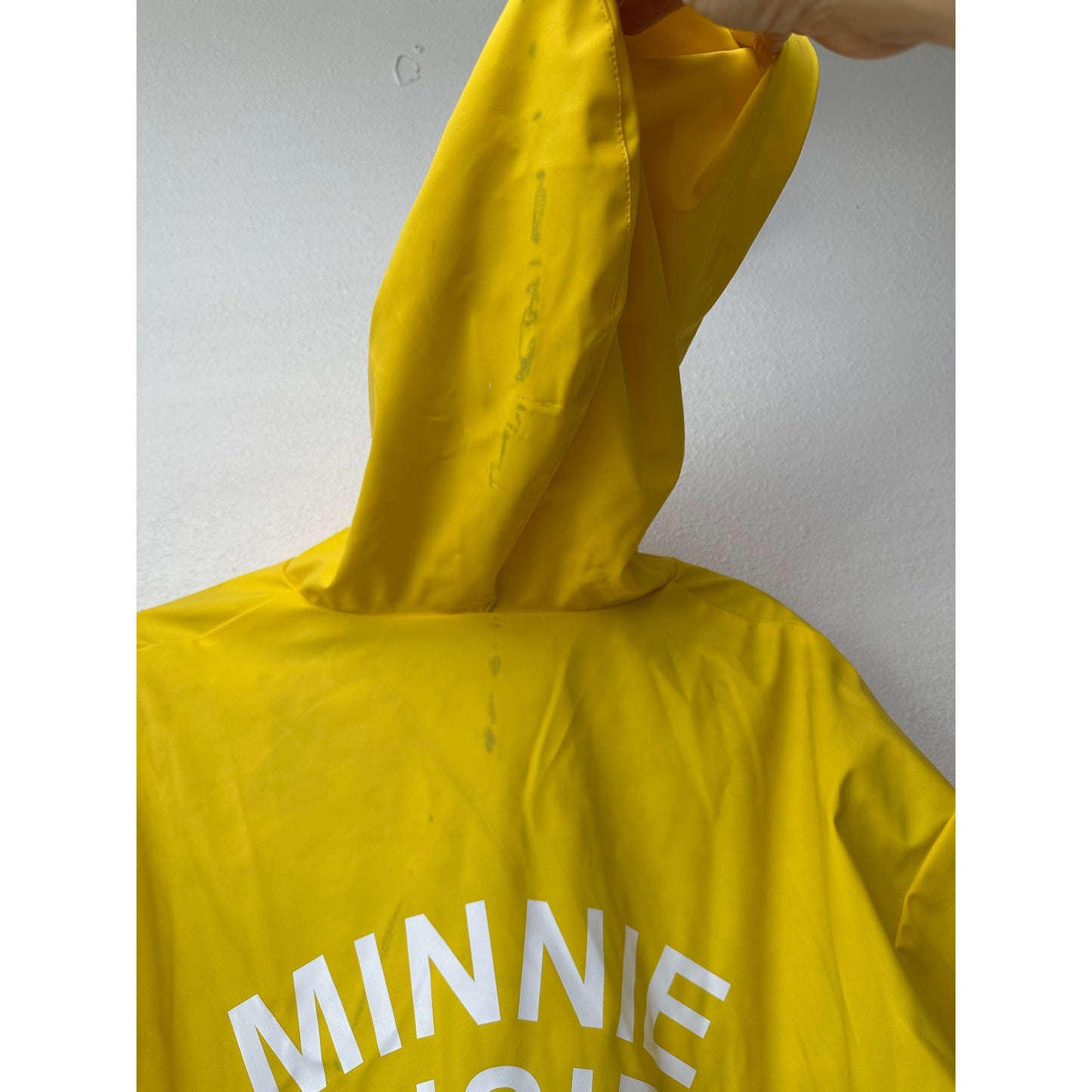 Disney Paris Minnie Mouse Yellow Rain Jacket Women XL