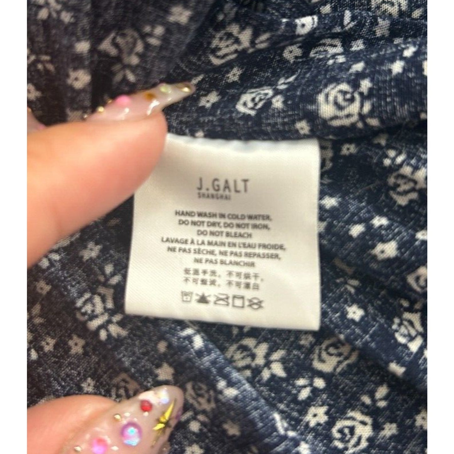 John Galt Navy Cream Floral Colleen Sleeveless Mini Summer Dress Scoop Neckline