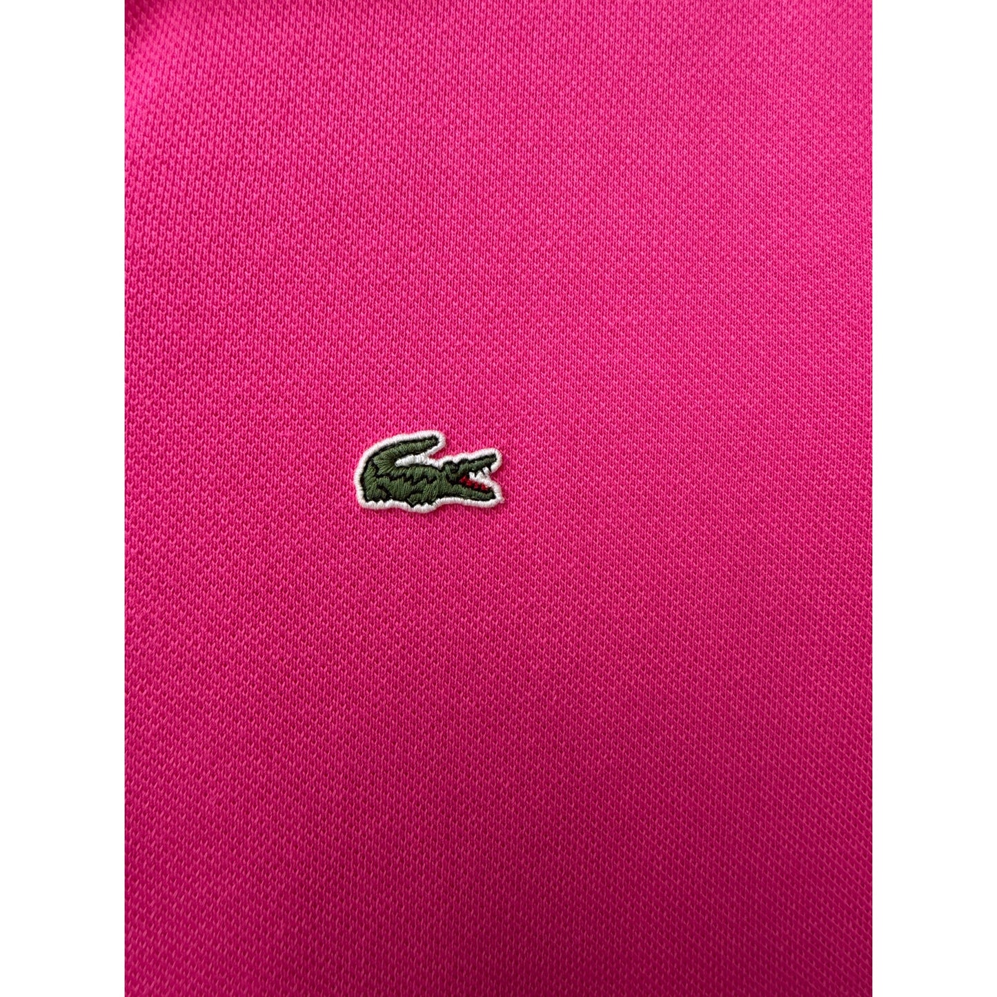 Lacoste Pink Womens Polo Shirt US L Logo Cotton