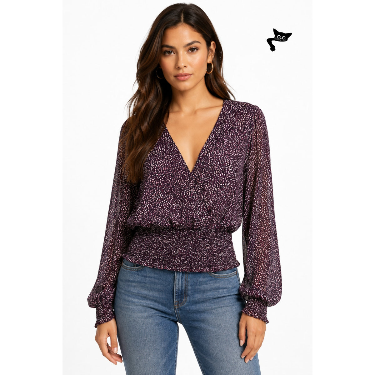 Parker Matilda Funfetti Silk Blouse Women XS Purple