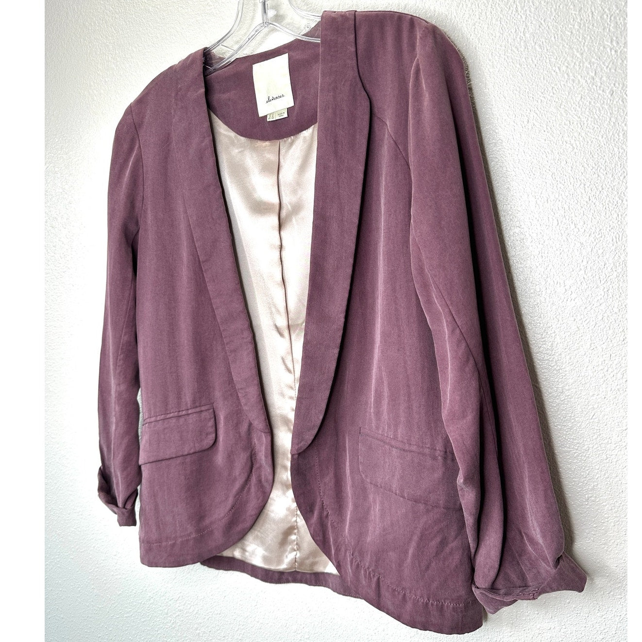 Elevenses Whitby Dusty Purple Soft Pocketed Thin Blazer 2