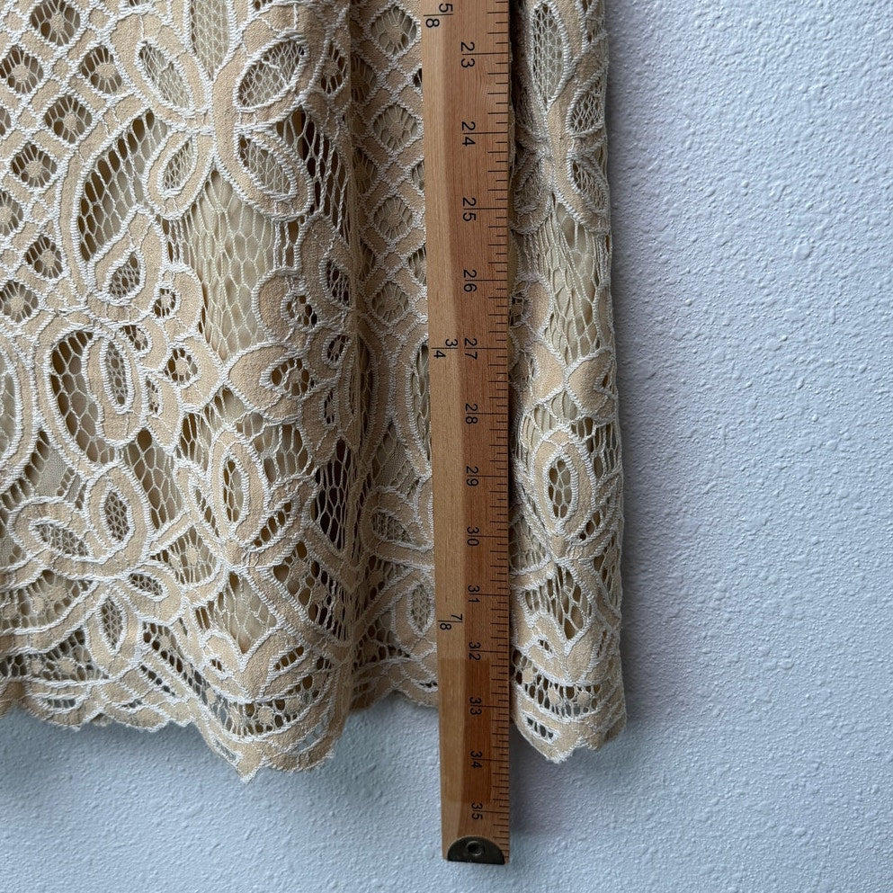 NWT Free People One Million Lovers Ivory Crochet Lace Mini Dress Size 10