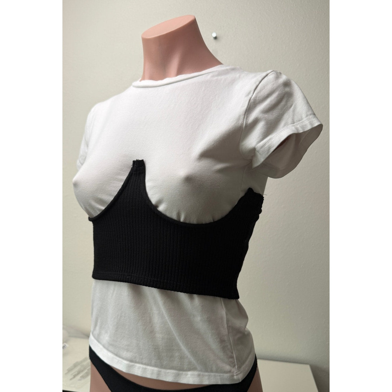 NWT Le Lis Black Knit Corset Top Women's S