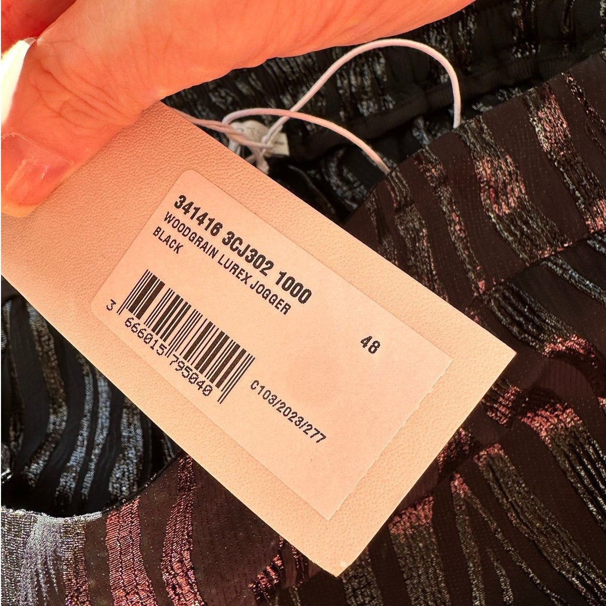 NWT Stella McCartney Woodgrain Jogger Pants Black US L