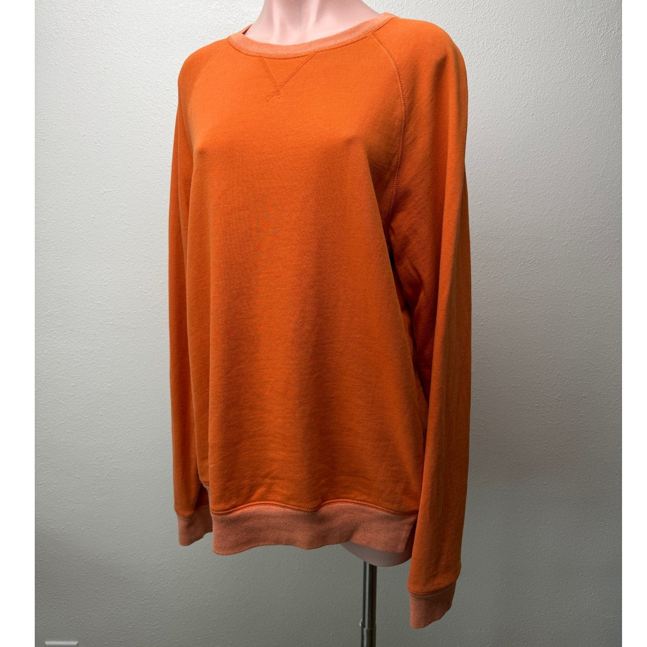 FRAME Burnt Orange Crewneck Sweatshirt Slim Raglan Pullover Women's M