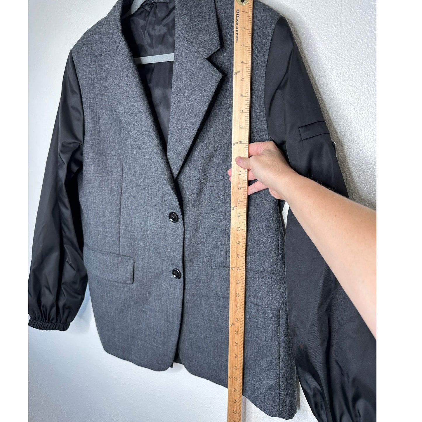 Prada Single Breasted Wool ReNylon Jacket Elasticized Cuff Retail $4700 42 / XL