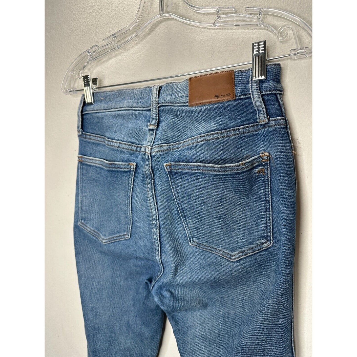 Madewell Medium wash 10" High Rise Skinny Button Fly Raw Hem Jeans 26