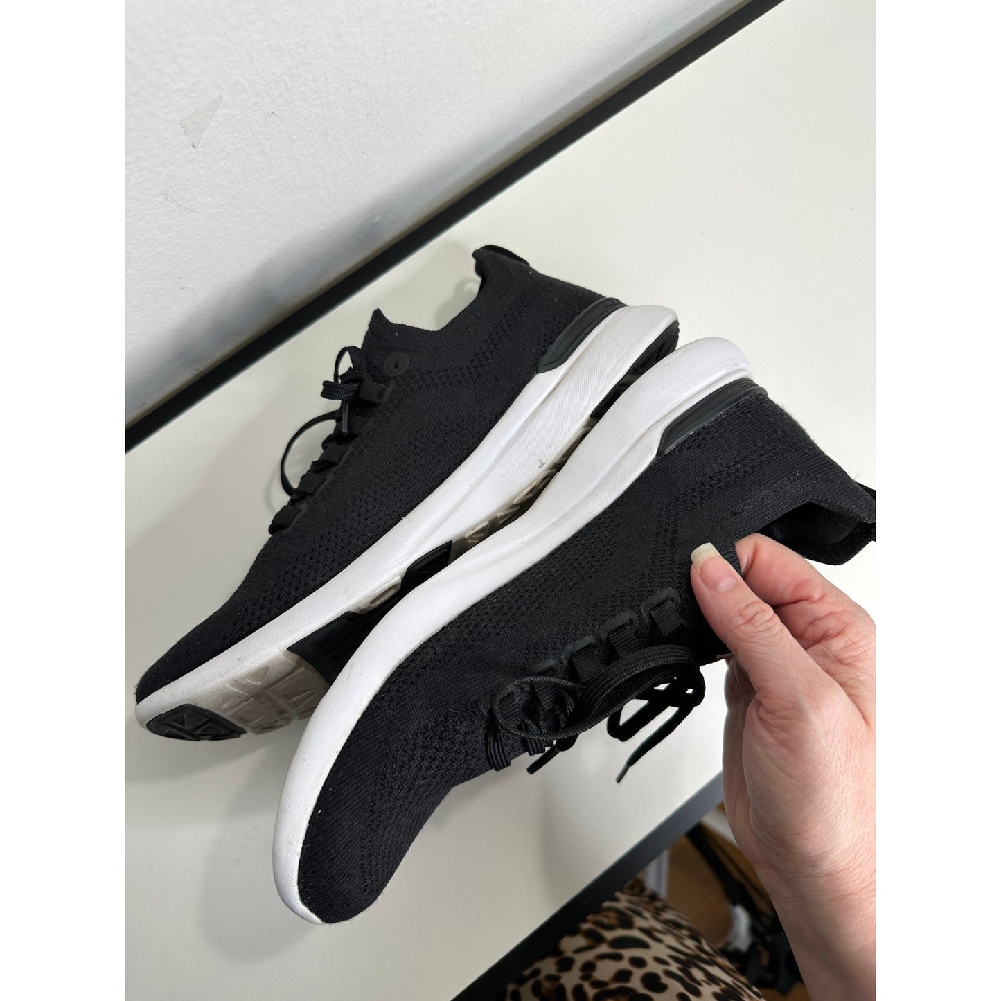 APL TechLoom Breeze Midnight Jungle Black & White Running Shoe 9