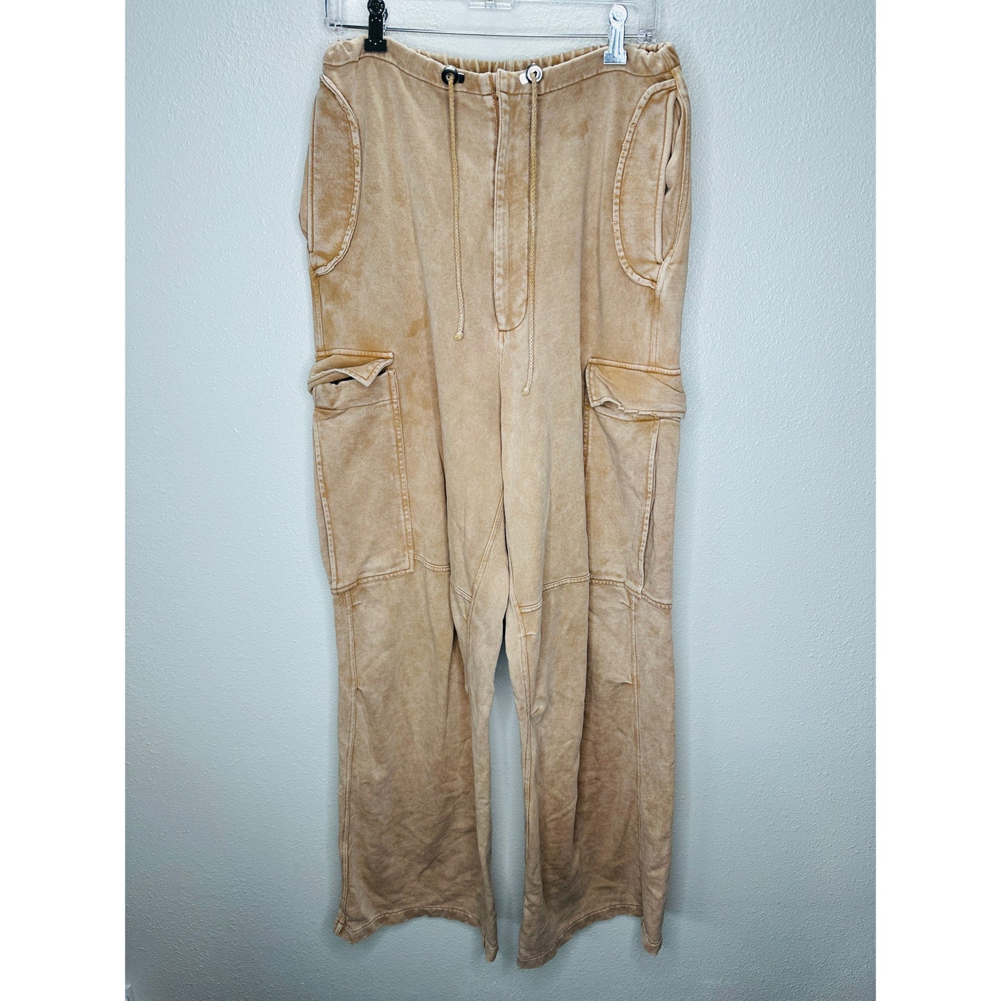 Acne Studios Mens Tan Wide Leg Cargo Sweat Pants M