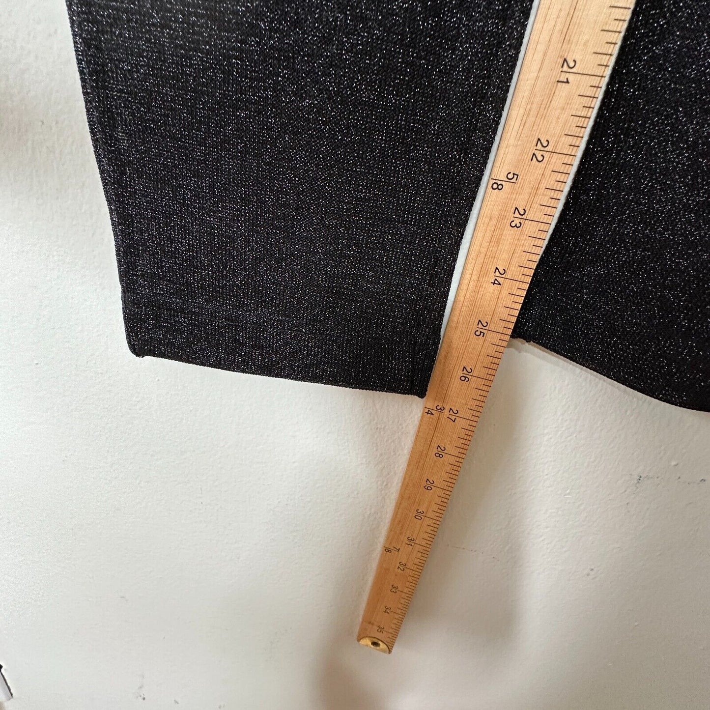 Elaine Field Black Metallic Shimmer & Sheer Mesh Tie Waist Slash Pocket Pants 1