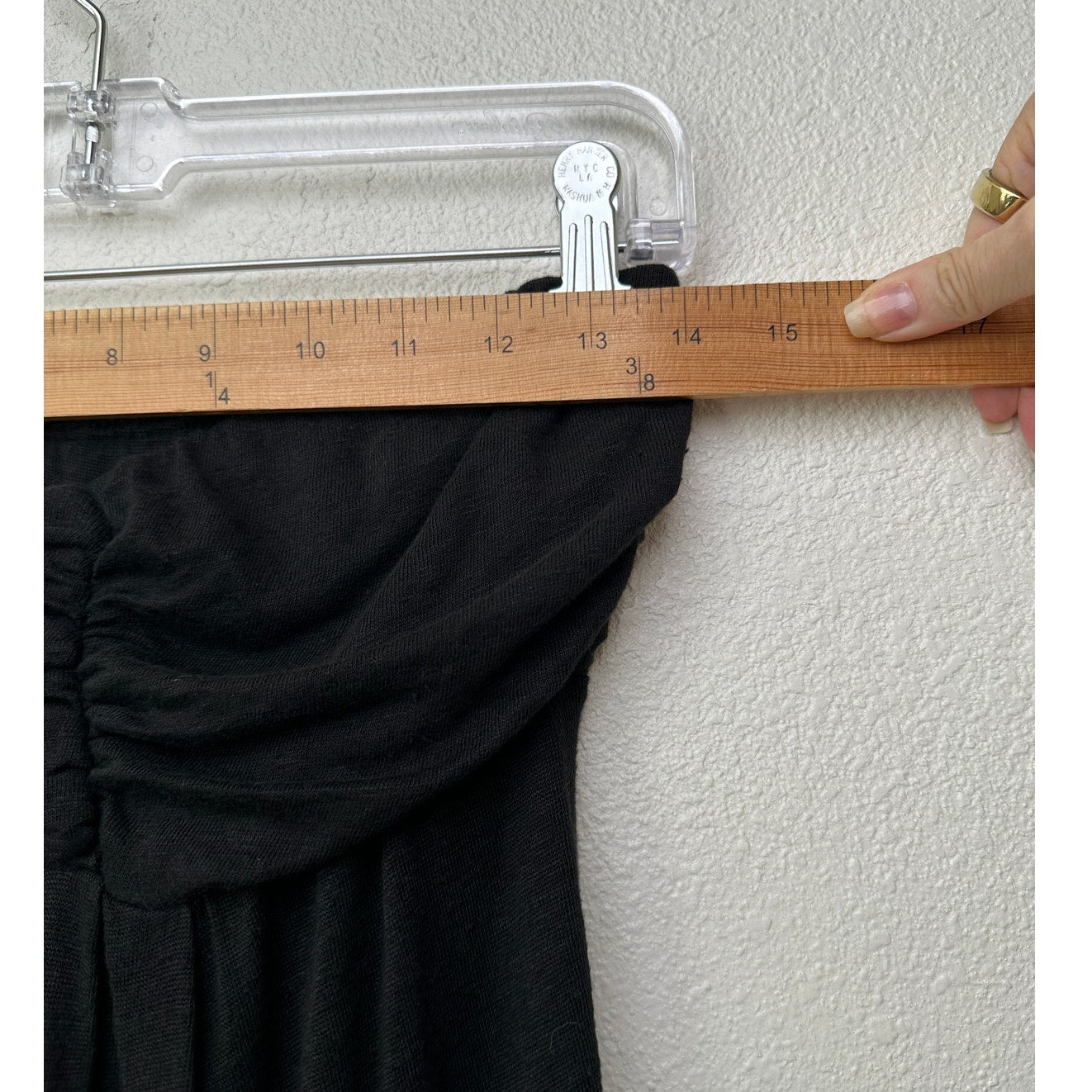 Bordeaux Black Strapless Linen Maxi Dress Ruched Bust Women’s S