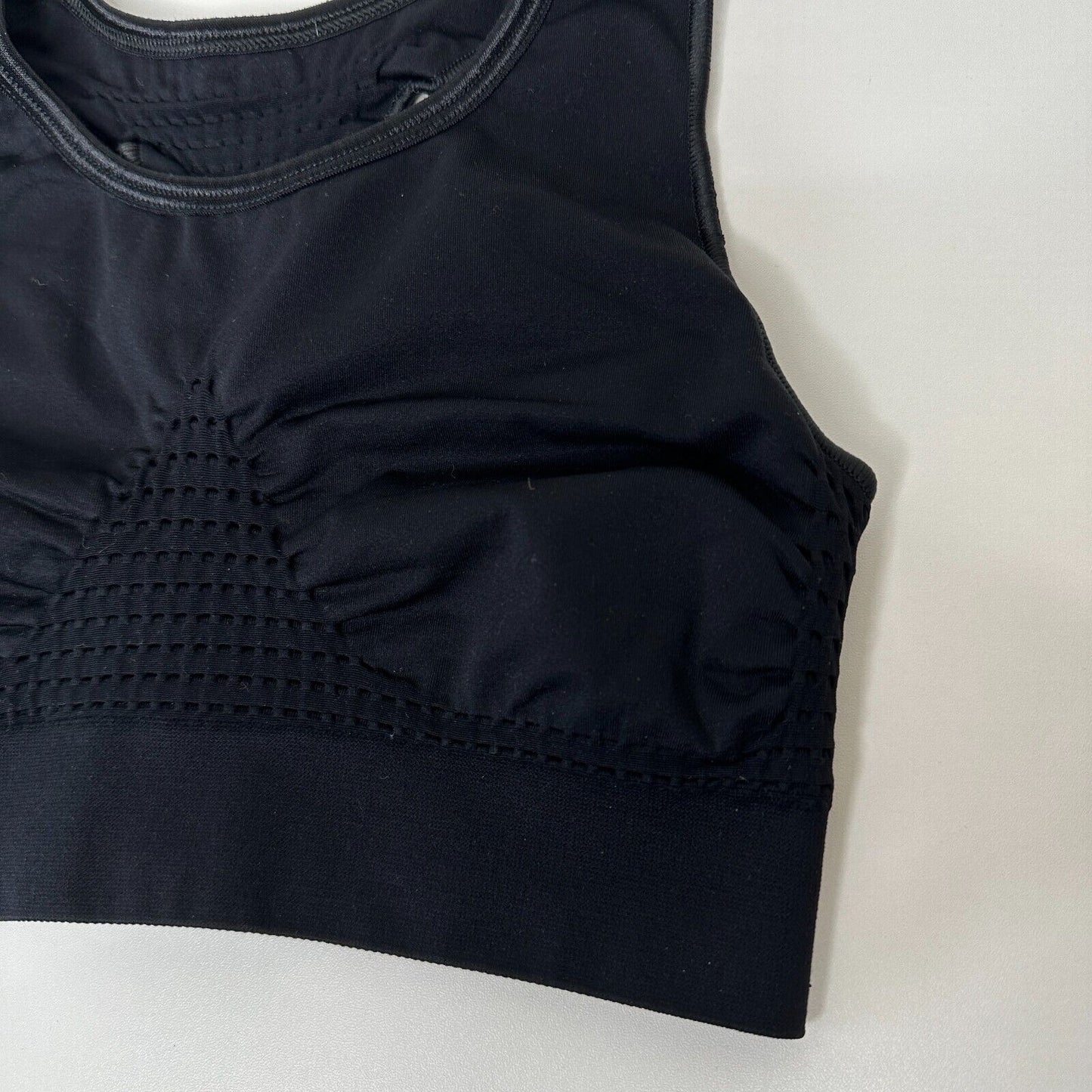 Sweaty Betty Black High Neck Sports Bra Sweat Wicking Stretch Racerback Crop Med