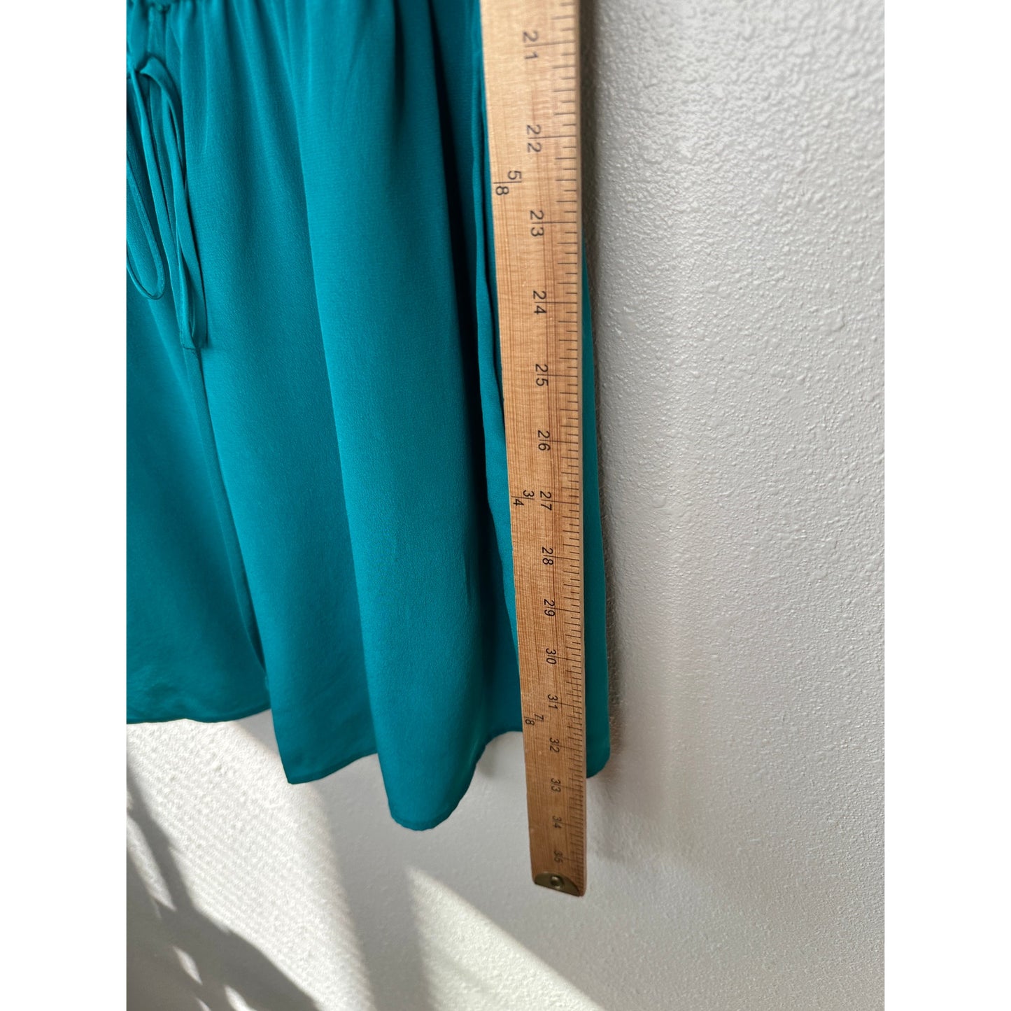 NWT Lavender Brown Jade Teal V-Neck Satin Faux Wrap Dress M