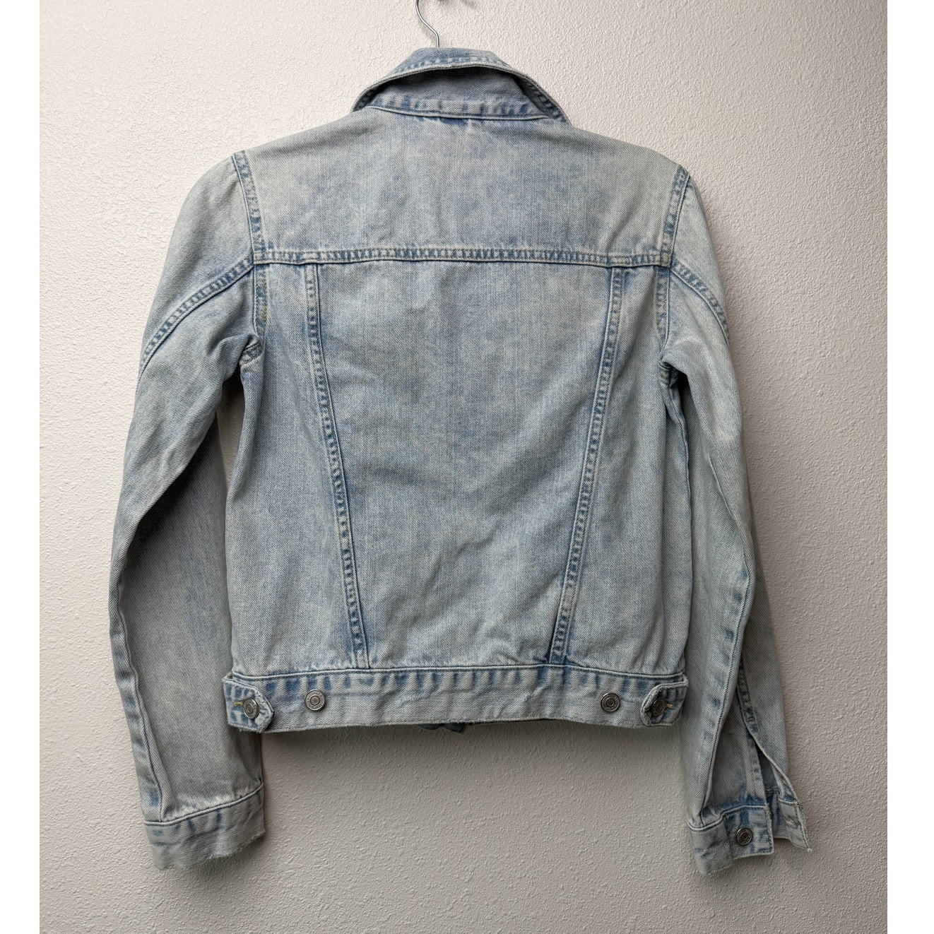 Topshop Moto Light Wash Distressed Denim Jacket Women's 2