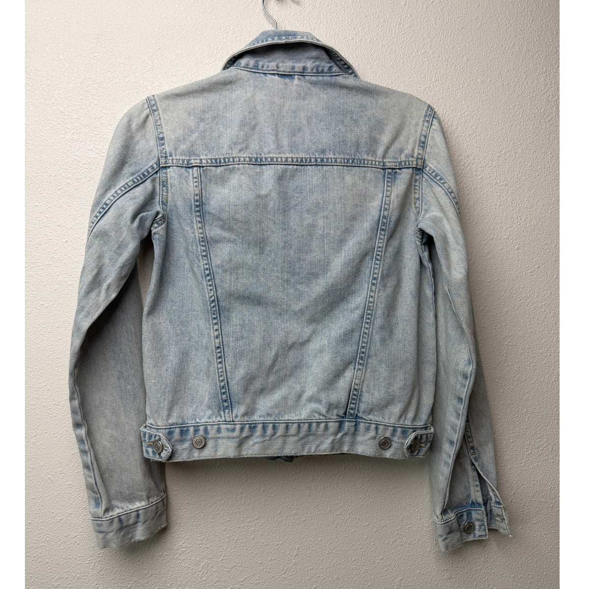 Topshop Moto Light Wash Distressed Denim Jacket Women's 2