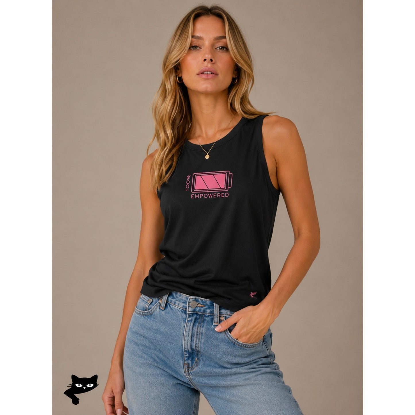 NWT Phluid Project Empowered Tank Top Black Pink Graphic Size S LGBTQIA