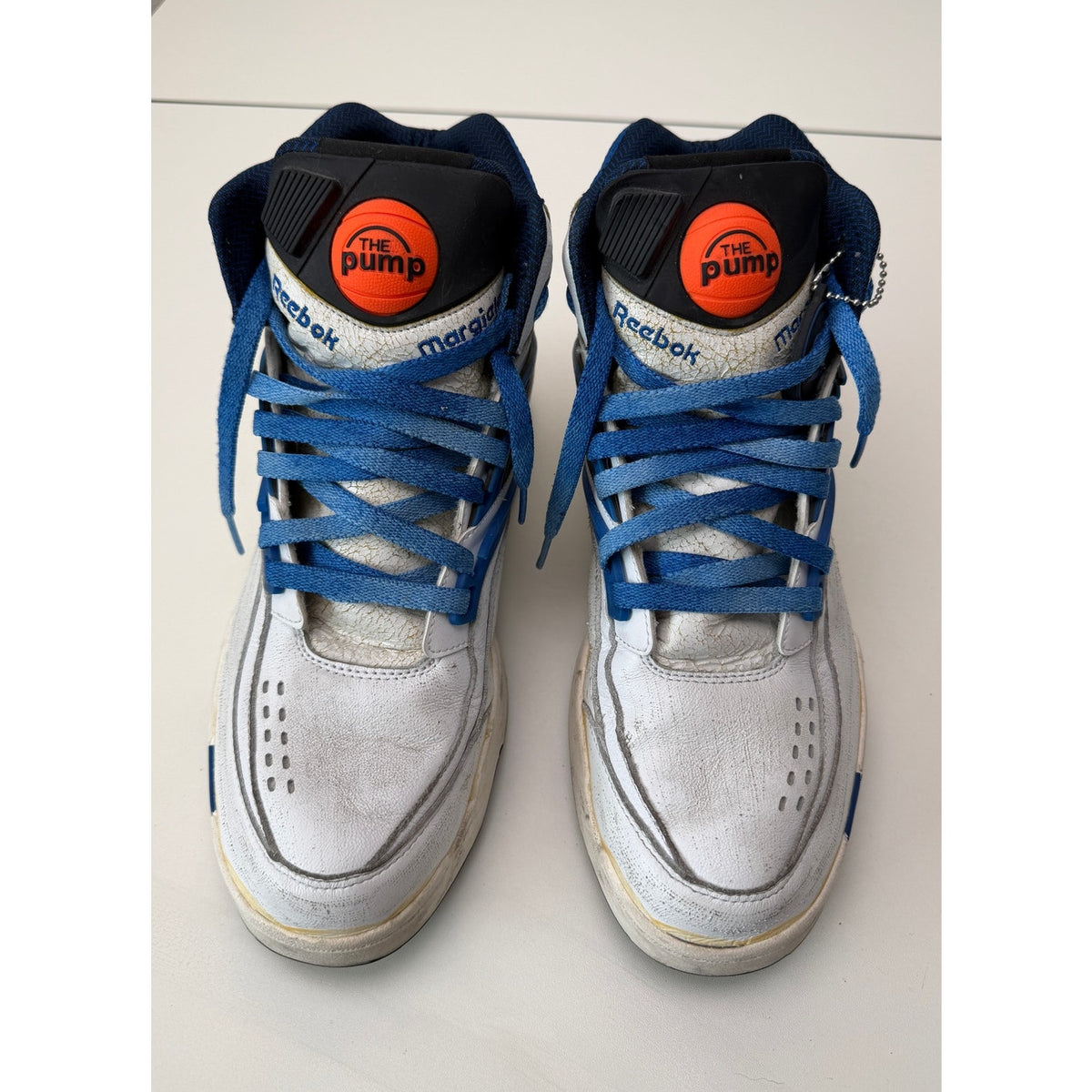 Margiela x Reebok White Blue Pump Sneakers Men's US 10