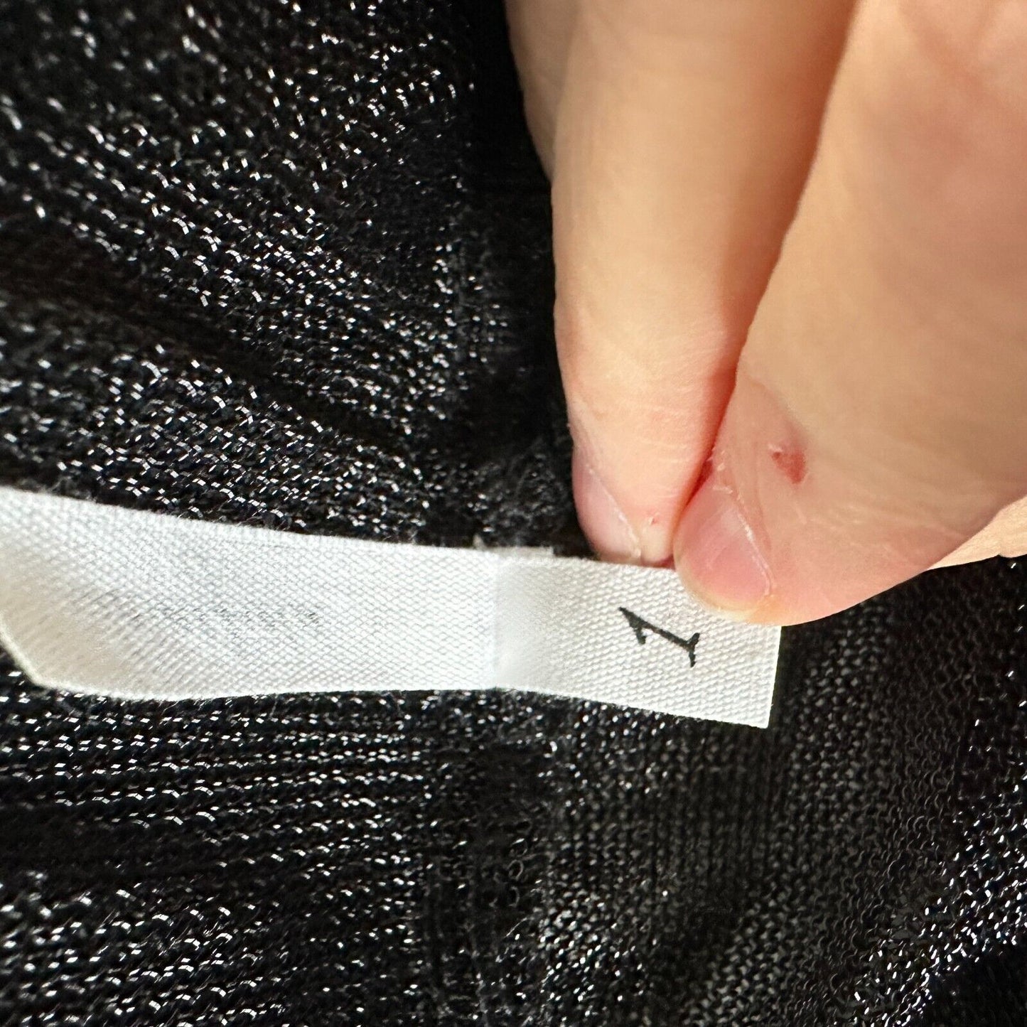 Elaine Field Black Metallic Shimmer & Sheer Mesh Tie Waist Slash Pocket Pants 1