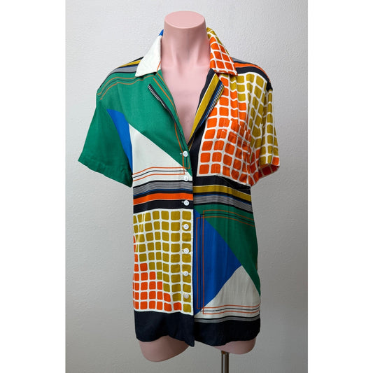 Song of Style Elsie Multi Geo Scarf Blouse XS