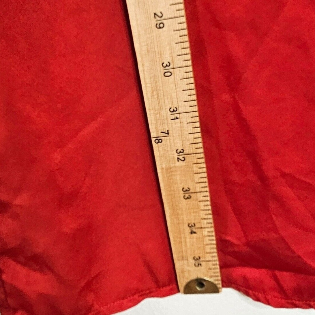D&M Red Sexy Spaghetti Strap Drape Neck Front Slit Back Zip Satin Dress Small