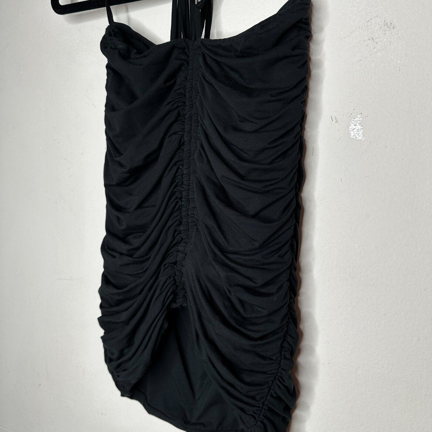 I.AM.GIA Black Ruched Mid-Rise Fitted Wrap Self Tie Waist Wrap Skirt XS