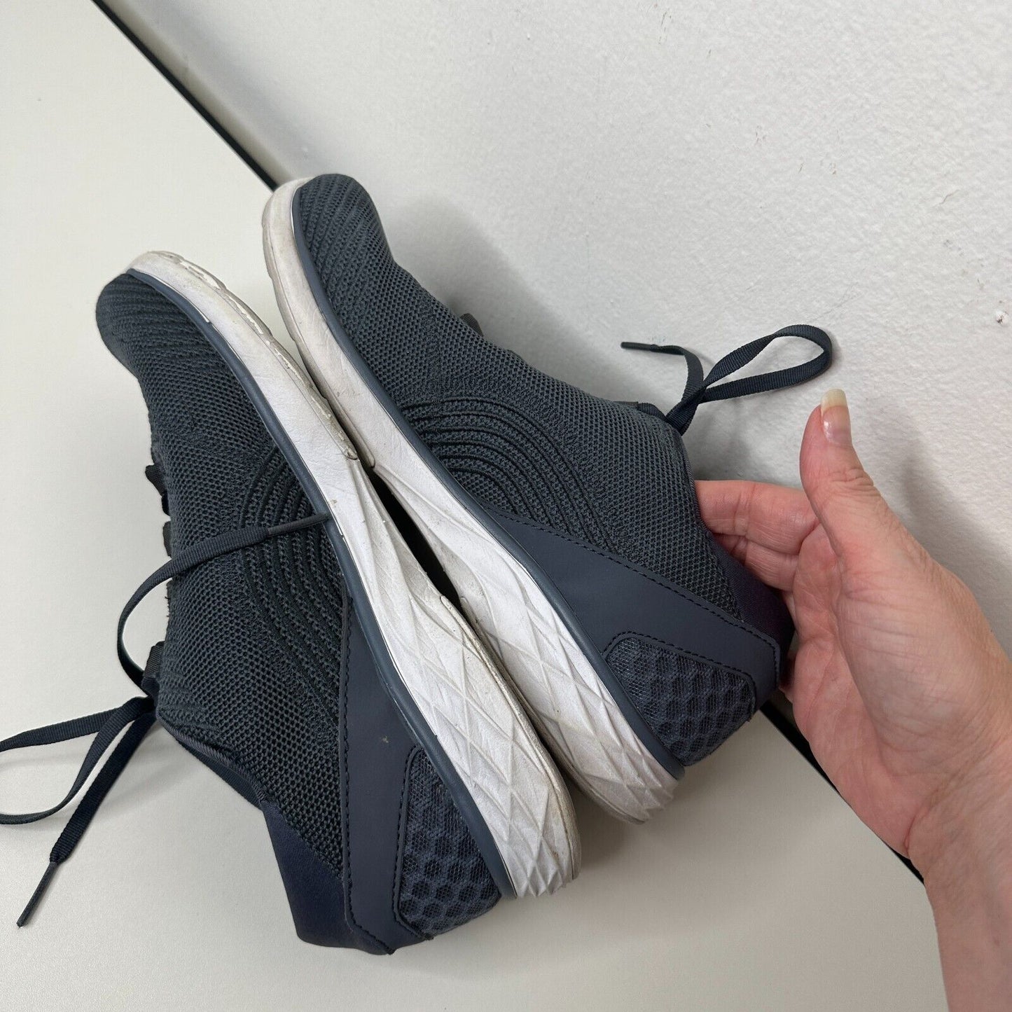 Ryka Navy Knit Lace-Up Lexi Spring Denim Plush Fit Comfort Walking Sneaker 8.5