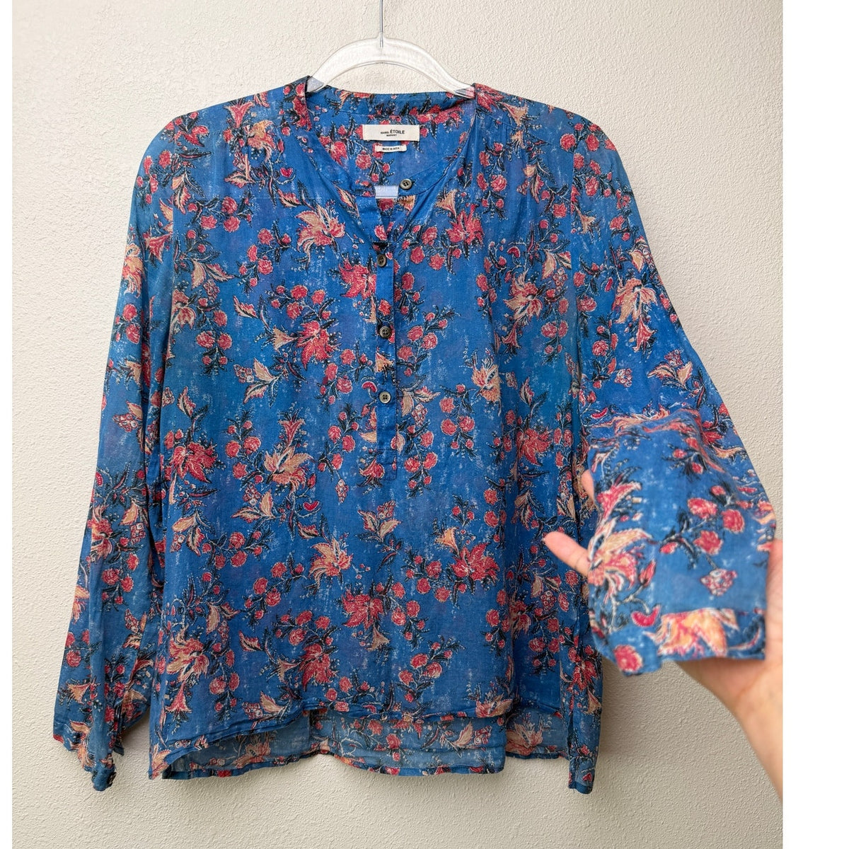 Isabel Marant Etoile Blue Floral Blouse Women FR 38/ US 6
