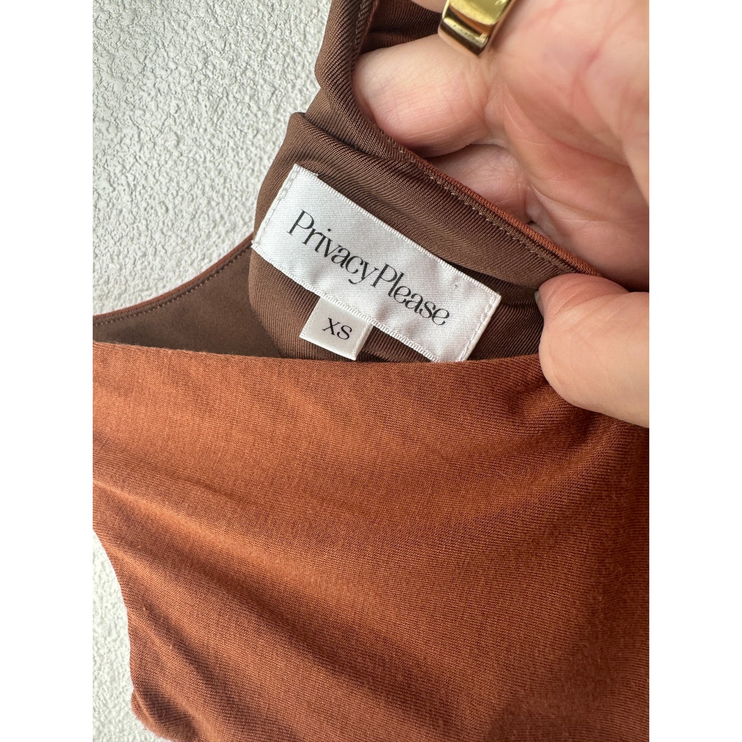 Privacy Please Florence Bodysuit Brown XS Thong Cami