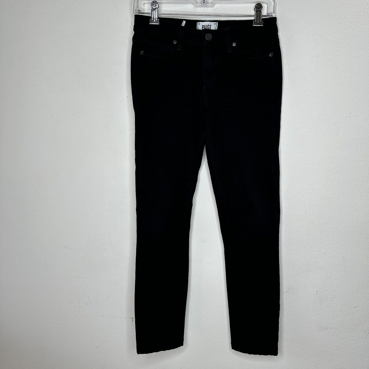 Paige Black Shadow Verdugo Ultra Skinny Jeans 5 Pocket Design Zip Fly Button 27