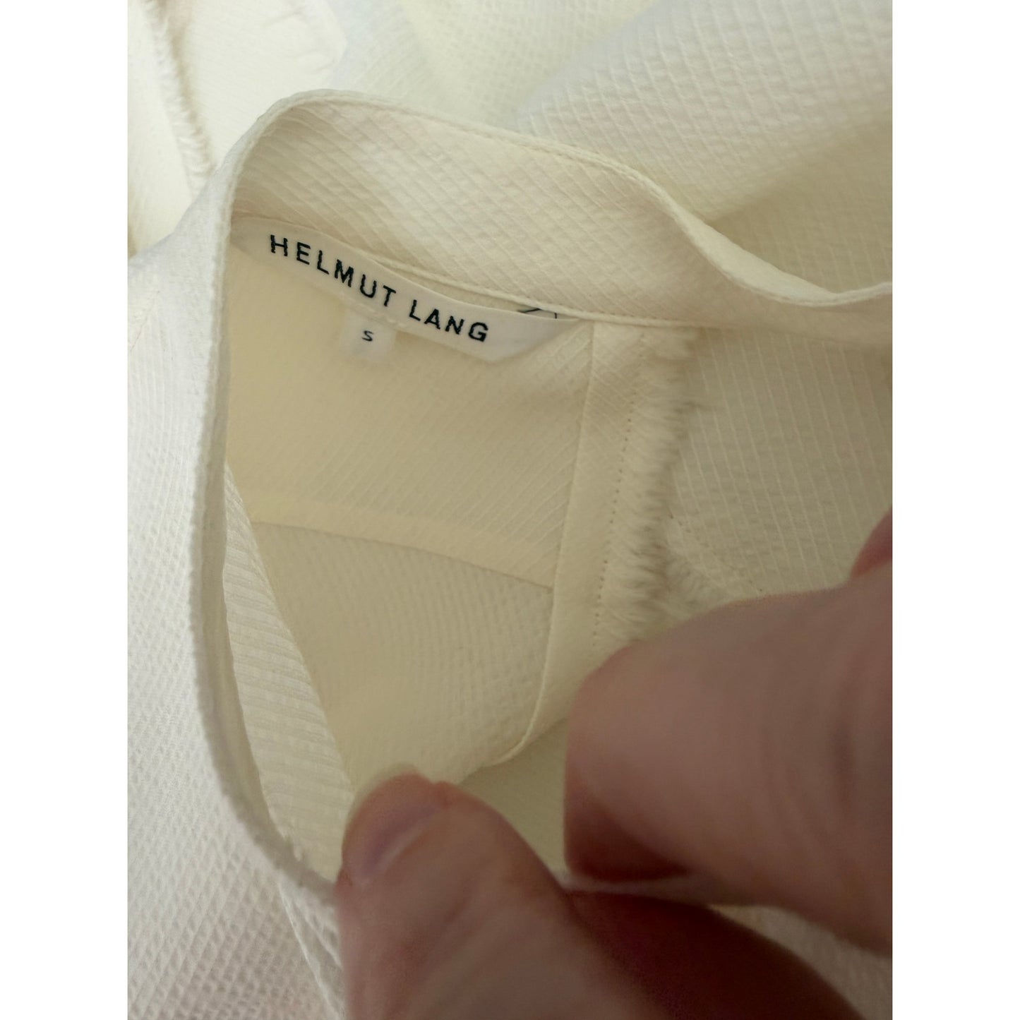 Helmut Lang Ivory Tie Back Sleeveless Blouse US S