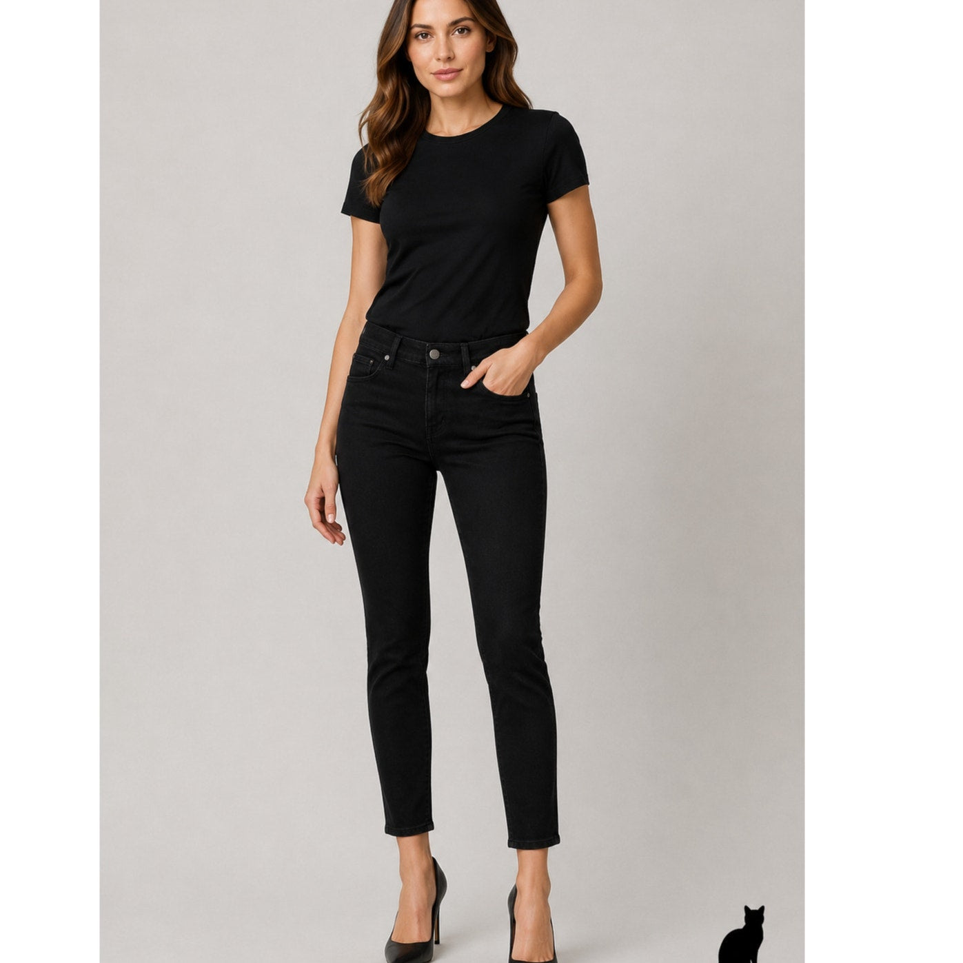 AG Prima Ankle Cigarette Jeans Super Black Women's US 32