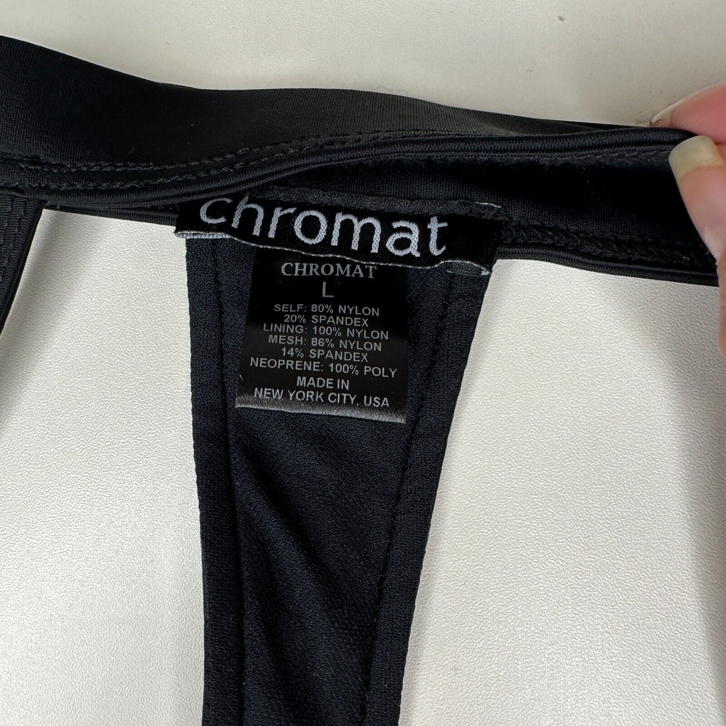 Chromat Black T-Racerback Stretch Halter Sports Bra Bikini Top Large