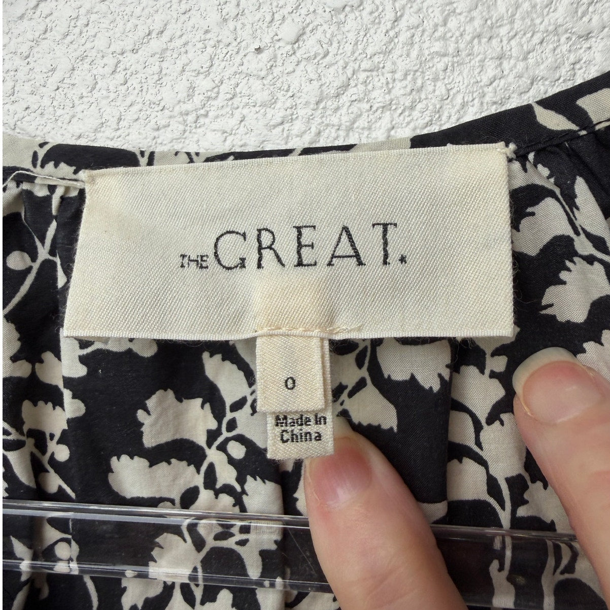 The Great Dress Black Ivory Floral Midi Women US 0 Button Front