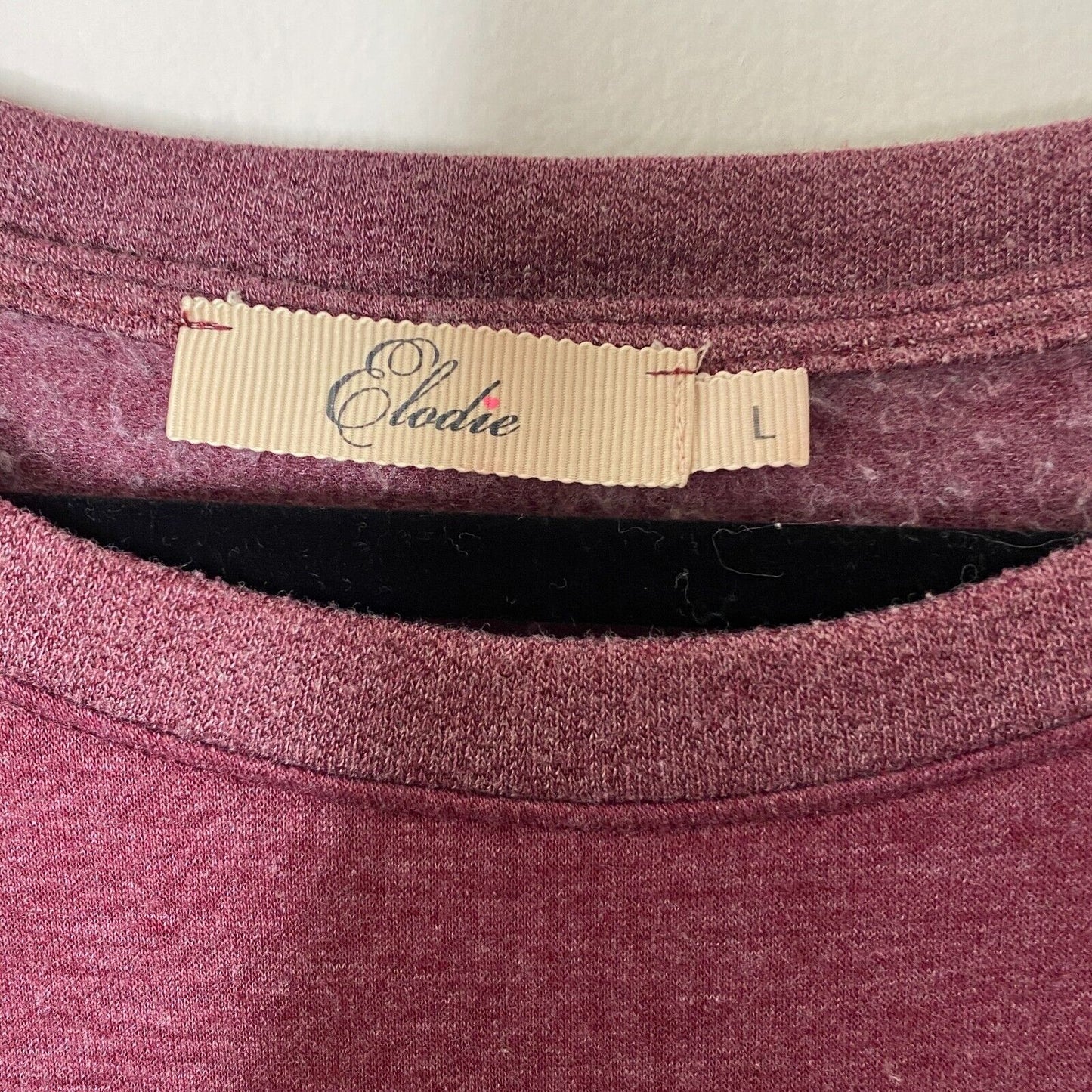 Elodie Marled Plum Purple Long Sleeve Round Neck Sweater 23 Floral Graphic Large