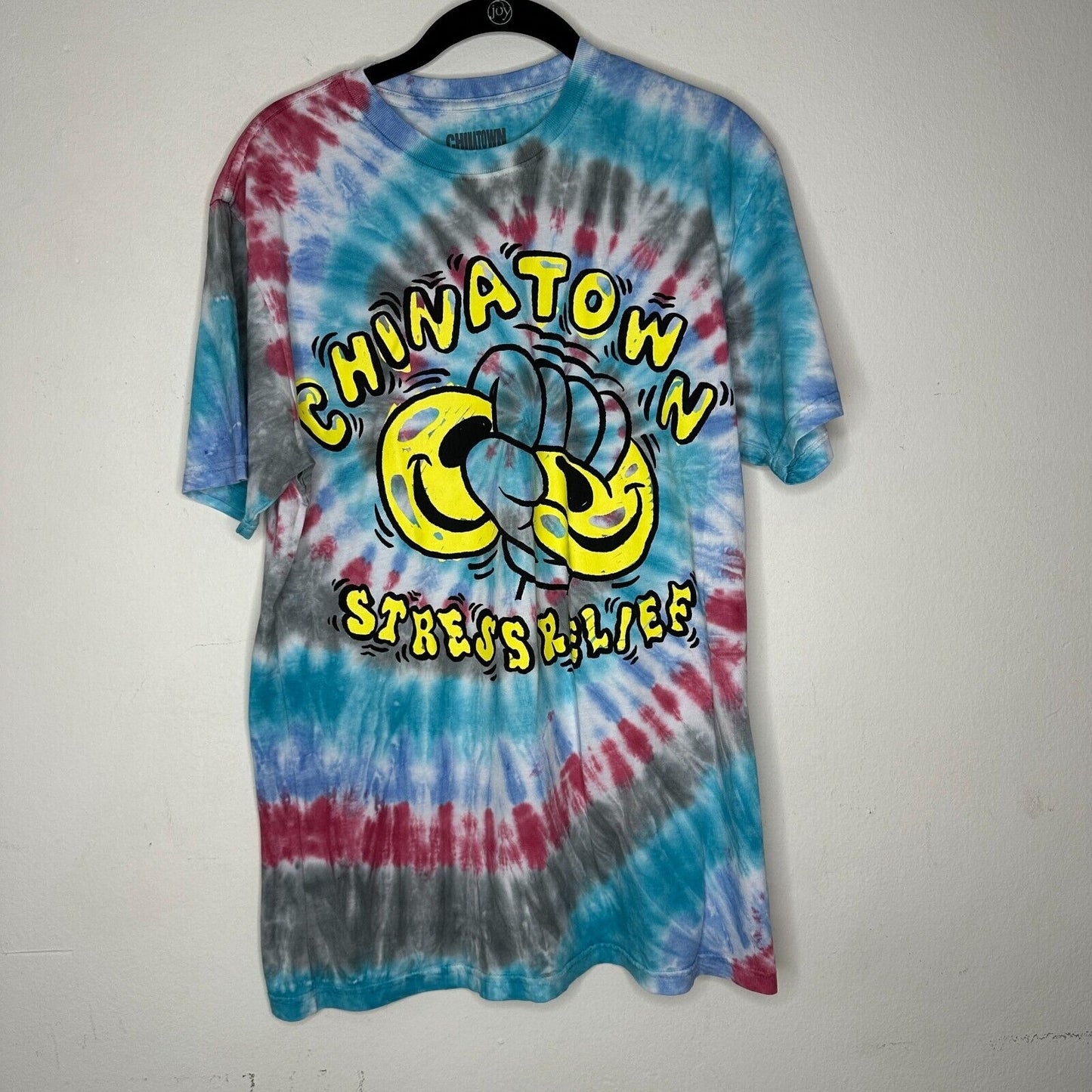 RARE Chinatown Market Multi-Color Tie Dye Stress Relief Graphic Short Sleeve Tee