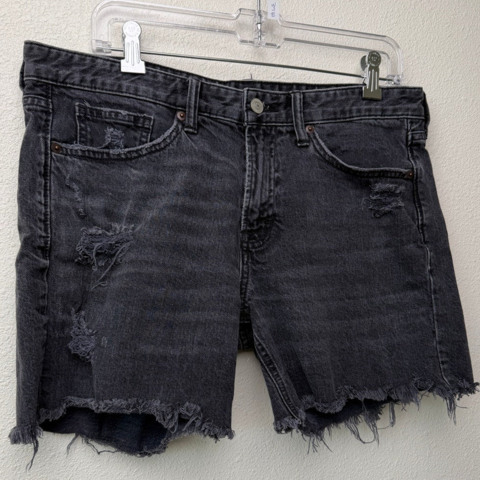 Lucky Brand Black Boy Mid Rise Denim Shorts Womens US 8